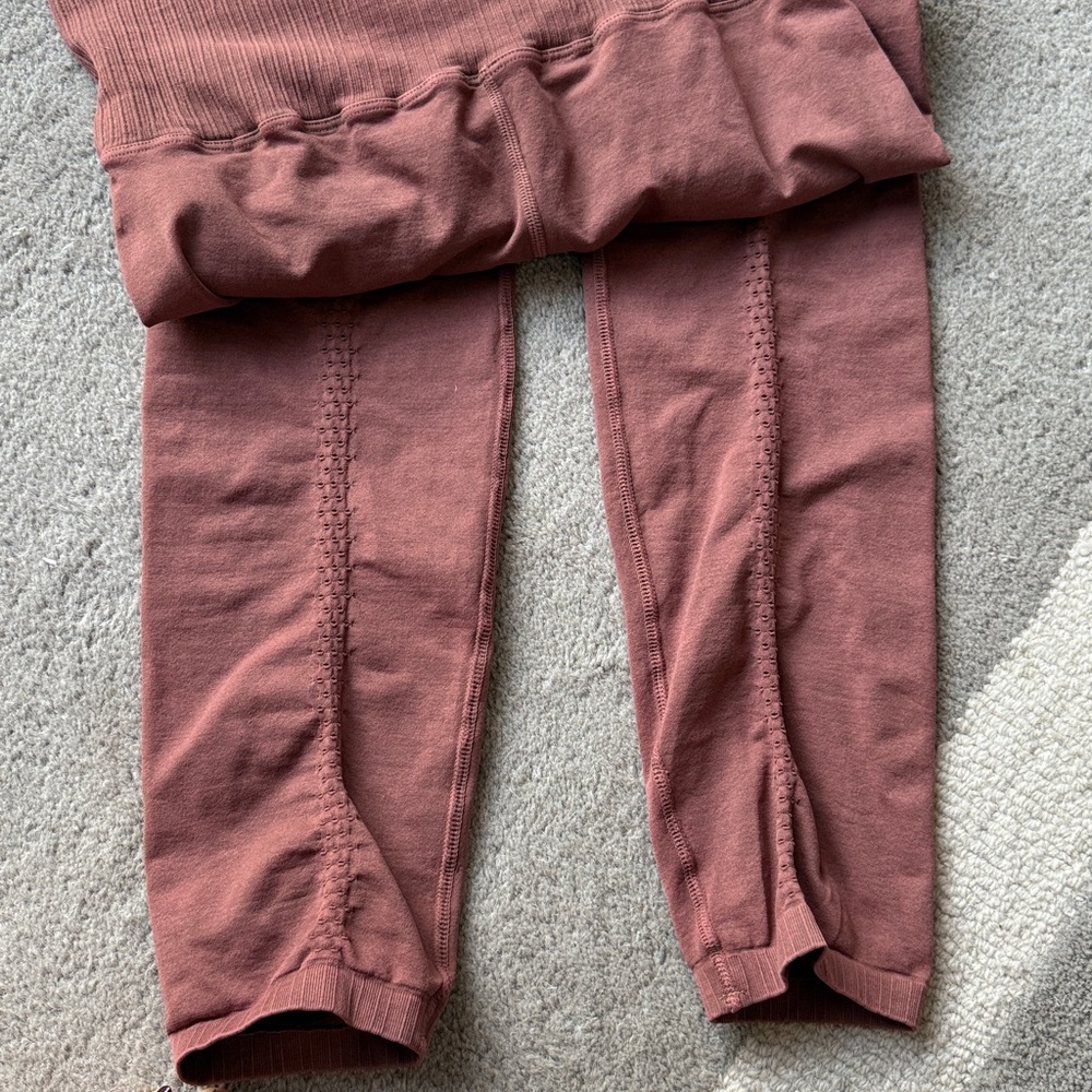Free People Movement Good Karma Leggings High‎ waisted size M Brown - Picture 8 of 8